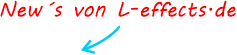 Colorful graphic text reading 'New's van L-effects-de' with an arrow pointing left, showcasing vibrant design elements.