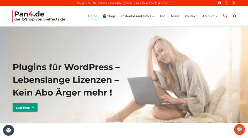 Plugins für WordPress – Lebenslange Lizenzen – Kein Abo Ärger mehr ! Pan4.de